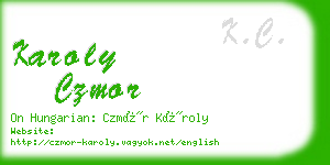 karoly czmor business card
